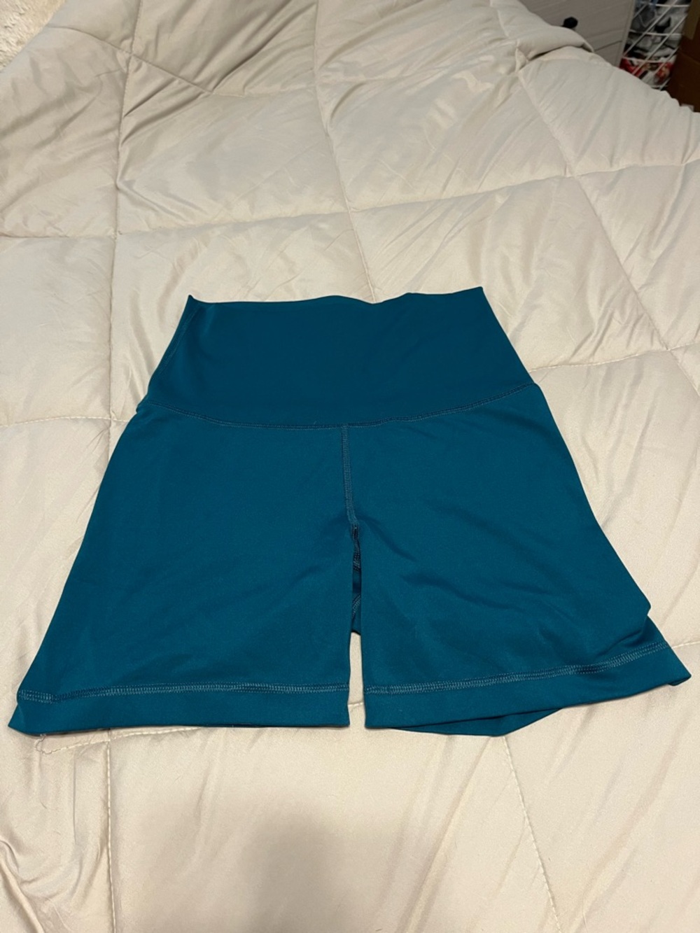 Yogalicious High-Waist Teal Bike Shorts
